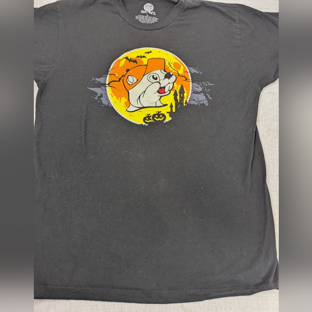 Buc-ee's Bucees Halloween Let's Boo This Double Sided Tee Shirt Large